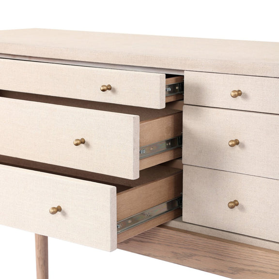Ford Console Table - Beige Painted Linen