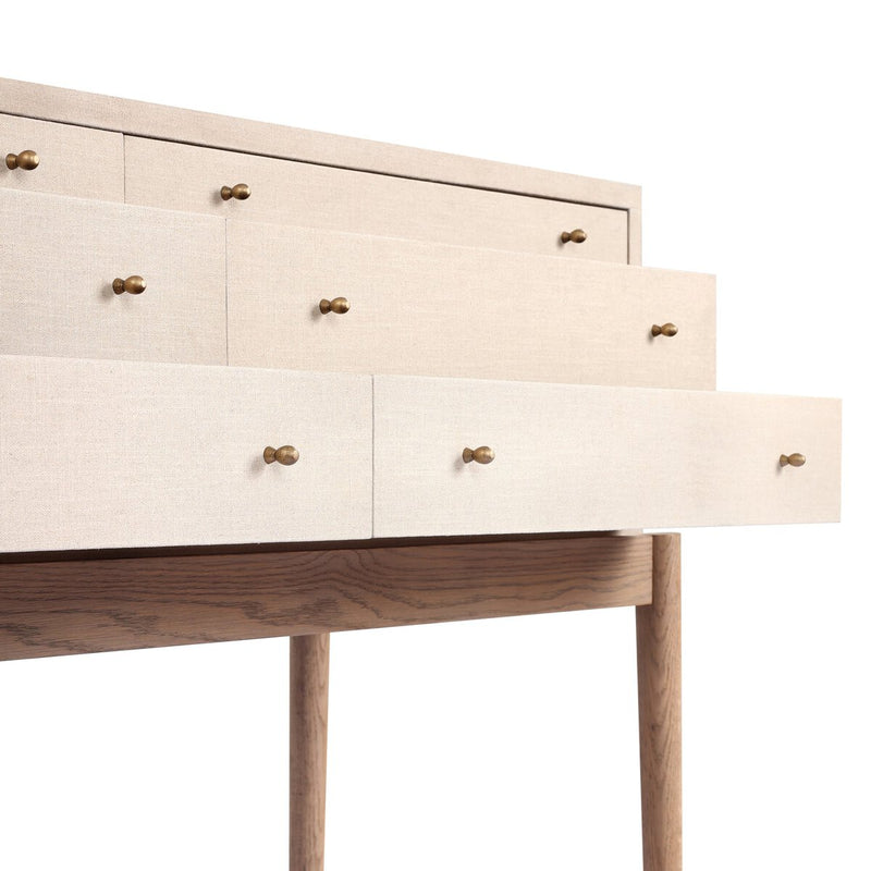 Ford Console Table - Beige Painted Linen