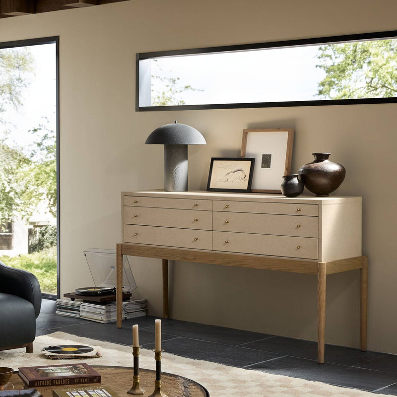Ford Console Table - Beige Painted Linen