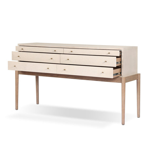 Ford Console Table - Beige Painted Linen