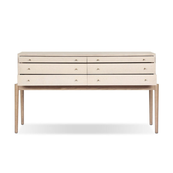 Ford Console Table - Beige Painted Linen