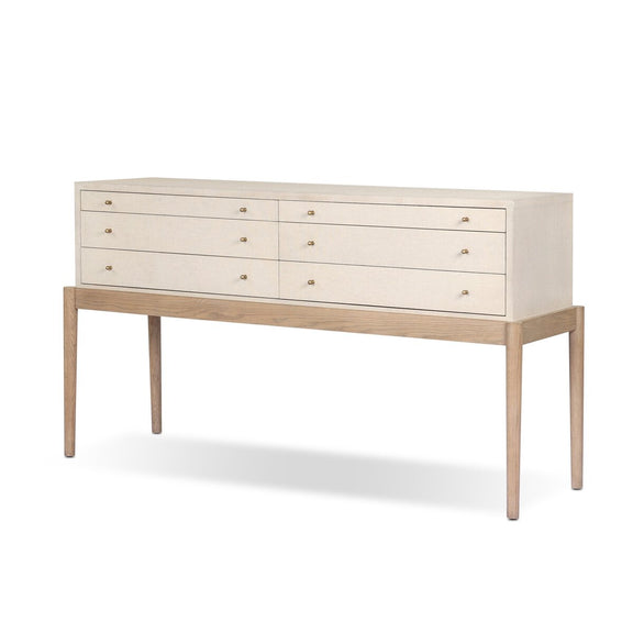 Ford Console Table - Beige Painted Linen