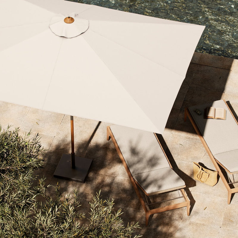 Baska Outdoor Rectangular Umbrella - Arashi Salt