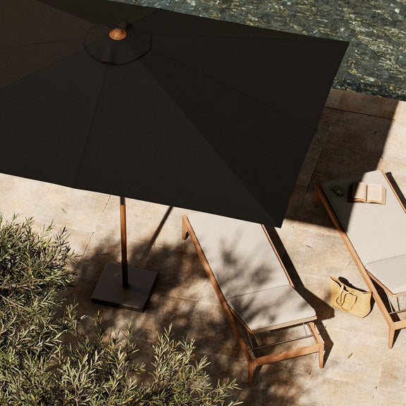 Baska Outdoor Rectangular Umbrella - Arashi Black
