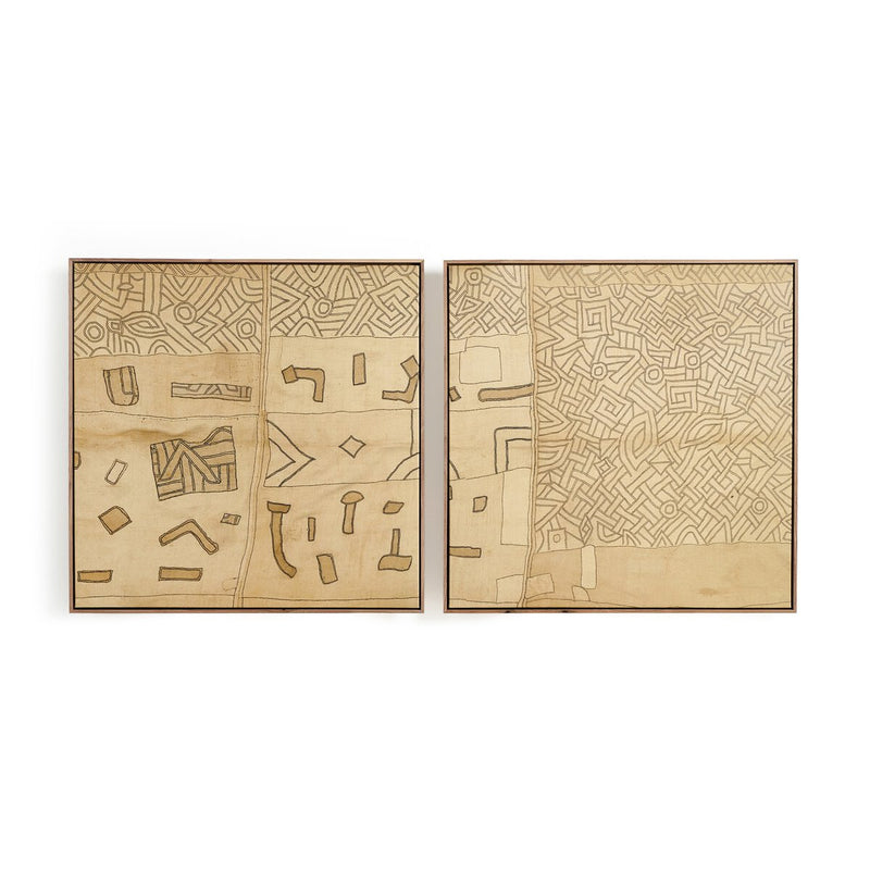 Kuba Diptych by FH Art Studio - Rustic Walnut Floater