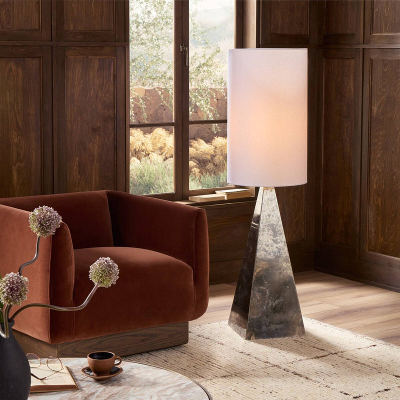 Banner Floor Lamp - Oxidized Brass Steel