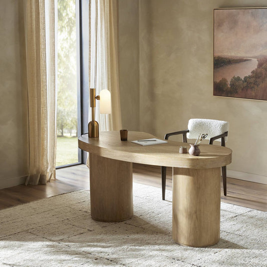 Leeds Desk - Blonde Oak Veneer