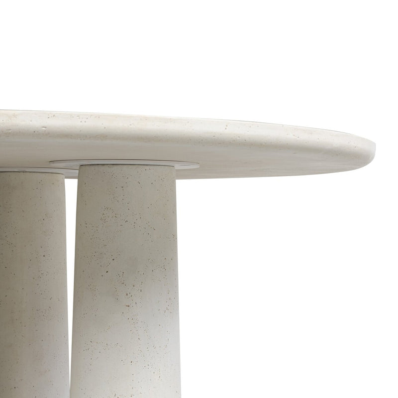 Rye Outdoor Dining Table-48" - Aged White Concrete