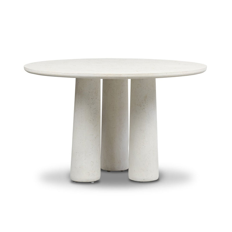 Rye Outdoor Dining Table-48" - Aged White Concrete