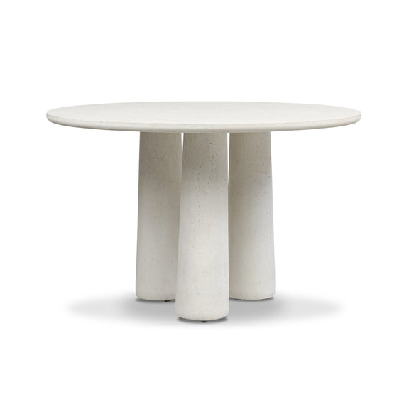 Rye Outdoor Dining Table-48" - Aged White Concrete
