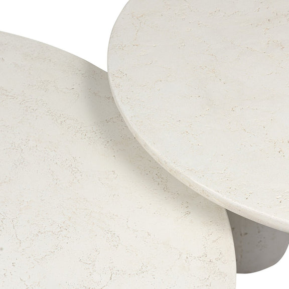 Rye Outdoor Nesting Coffee Tables - Aged White Concrete