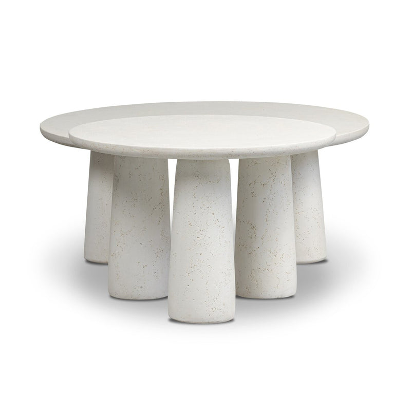 Rye Outdoor Nesting Coffee Tables - Aged White Concrete