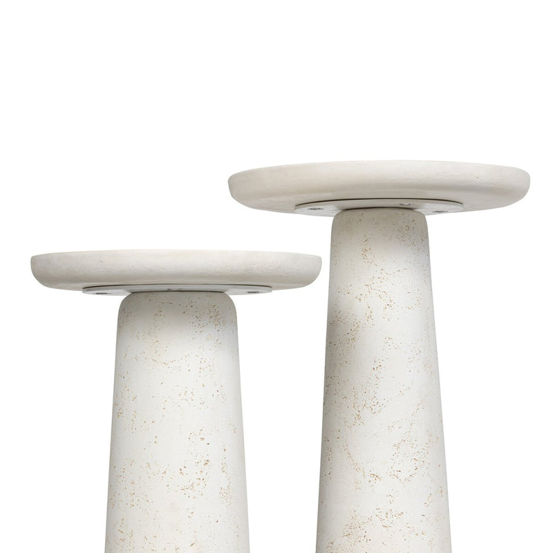 Rye Outdoor Nesting End Tables - Aged White Concrete