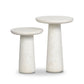 Rye Outdoor Nesting End Tables - Aged White Concrete
