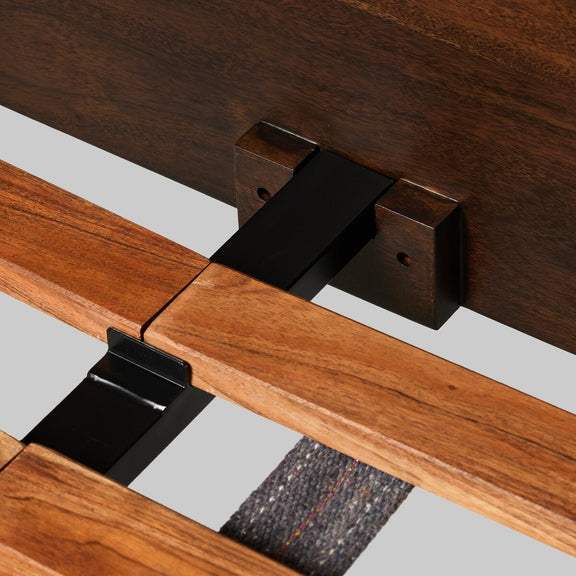 Nigel Bed - Rustic Brown Acacia