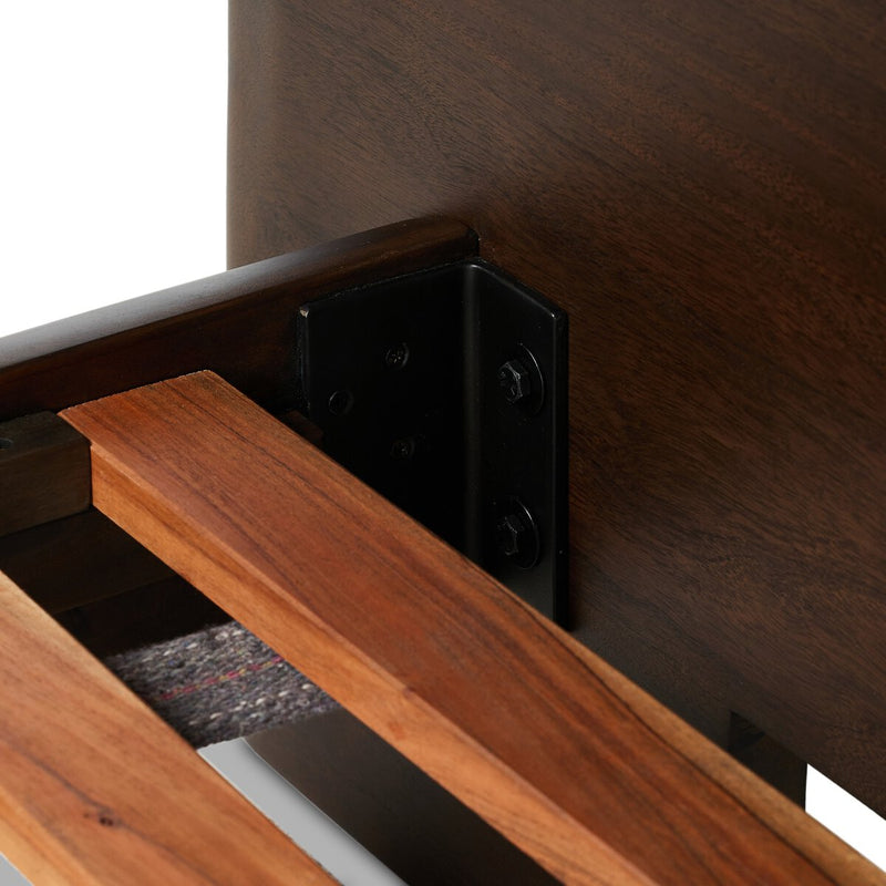 Nigel Bed - Rustic Brown Acacia