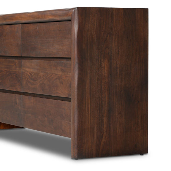 Nigel 6 Drawer Dresser - Rustic Brown Acacia
