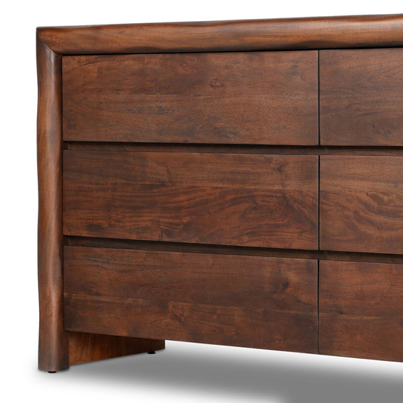 Nigel 6 Drawer Dresser - Rustic Brown Acacia