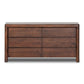 Nigel 6 Drawer Dresser - Rustic Brown Acacia