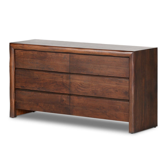 Nigel 6 Drawer Dresser - Rustic Brown Acacia