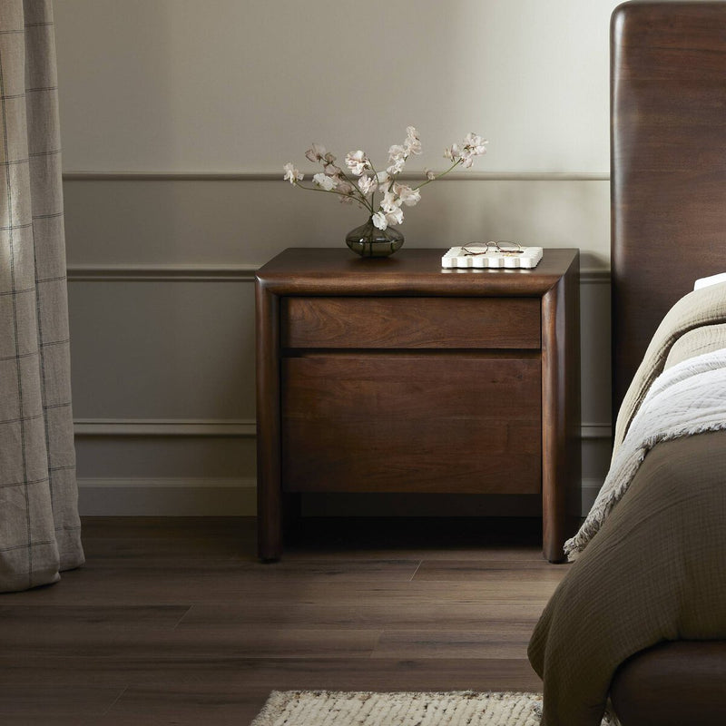 Nigel Nightstand - Rustic Brown Acacia