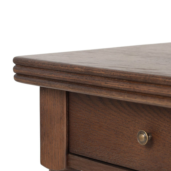 Bowfront Desk - Drifted Oak Veneer