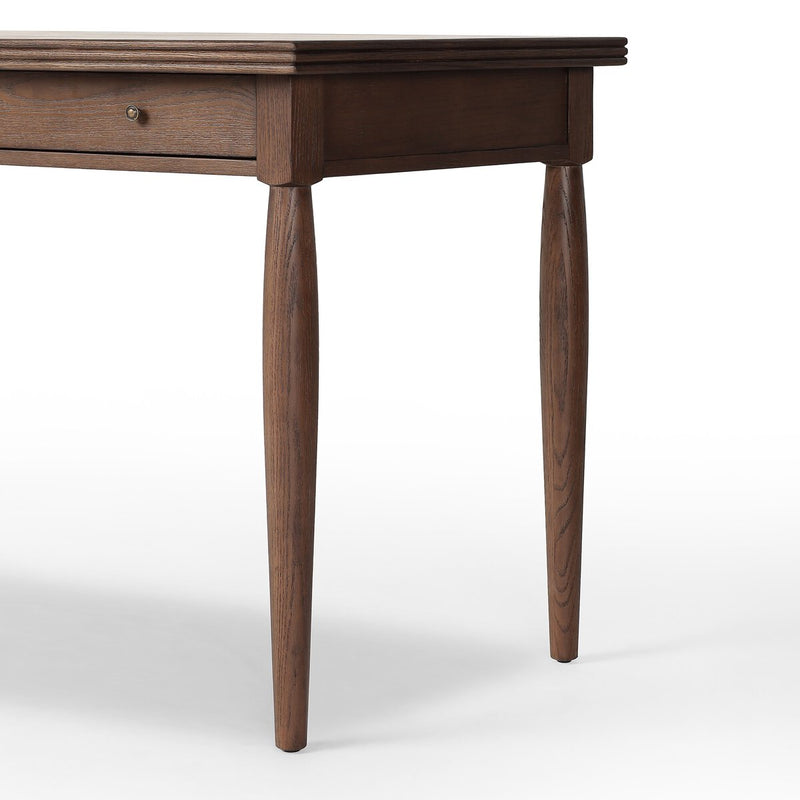 Bowfront Desk - Drifted Oak Veneer