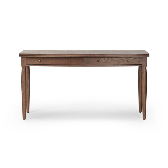 Bowfront Desk - Drifted Oak Veneer