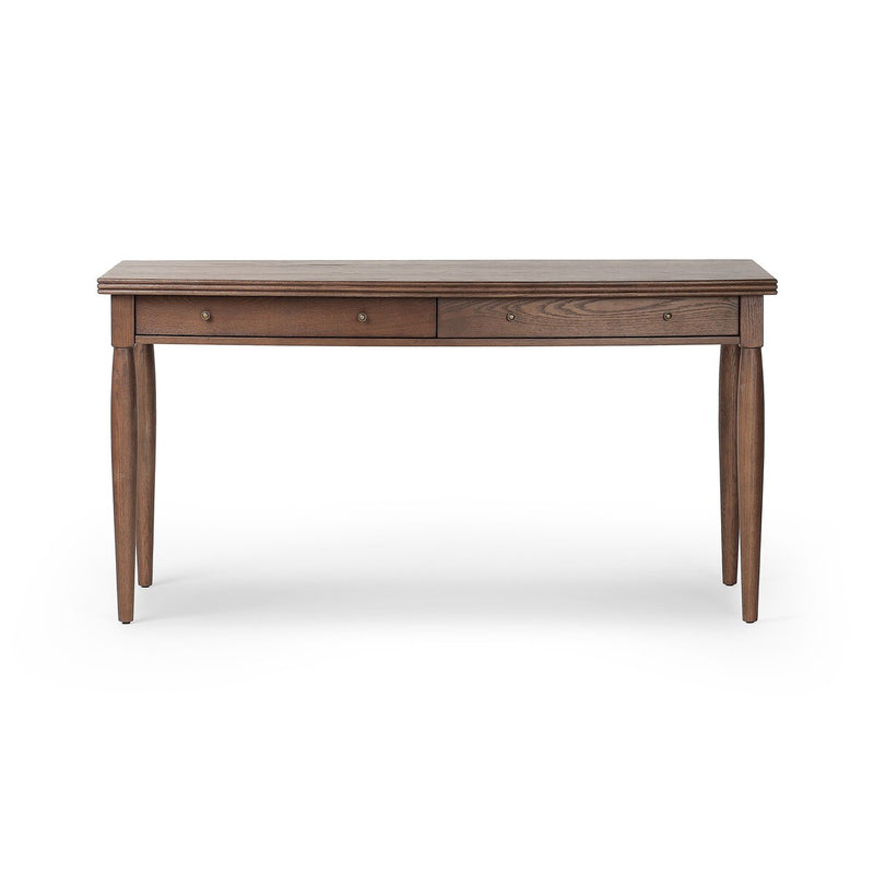 Bowfront Desk - Drifted Oak Veneer