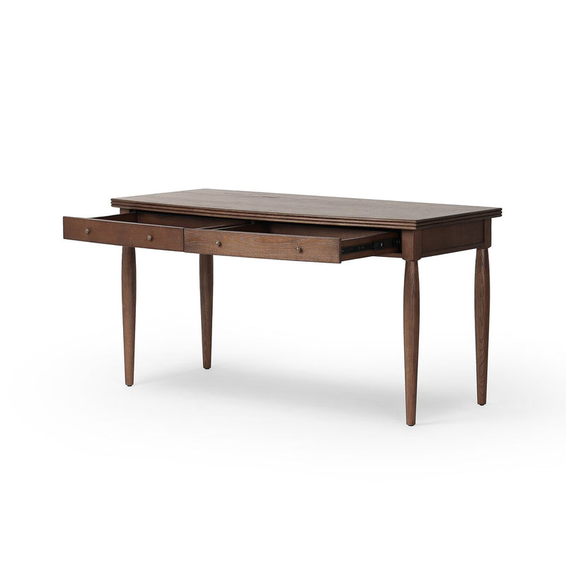 Bowfront Desk - Drifted Oak Veneer