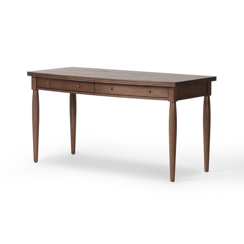 Bowfront Desk - Drifted Oak Veneer