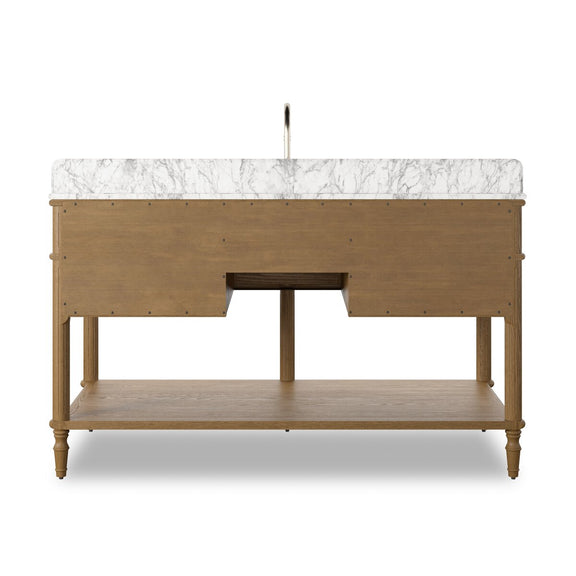 Toulouse Single Wide Vanity - Washed Blonde Oak Veneer