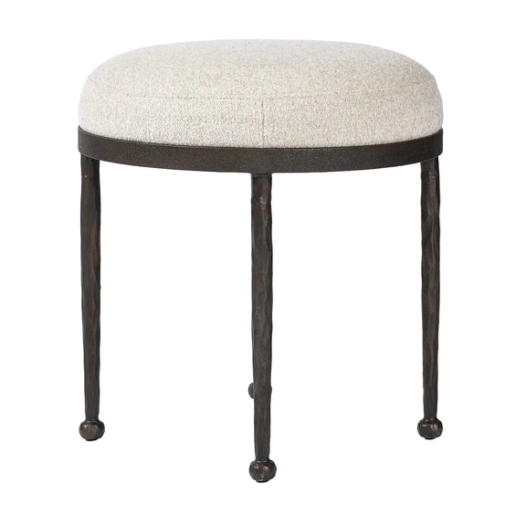 Corinne Accent Stool - Crete Pebble