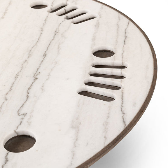 Skye Poker Table - White Marble