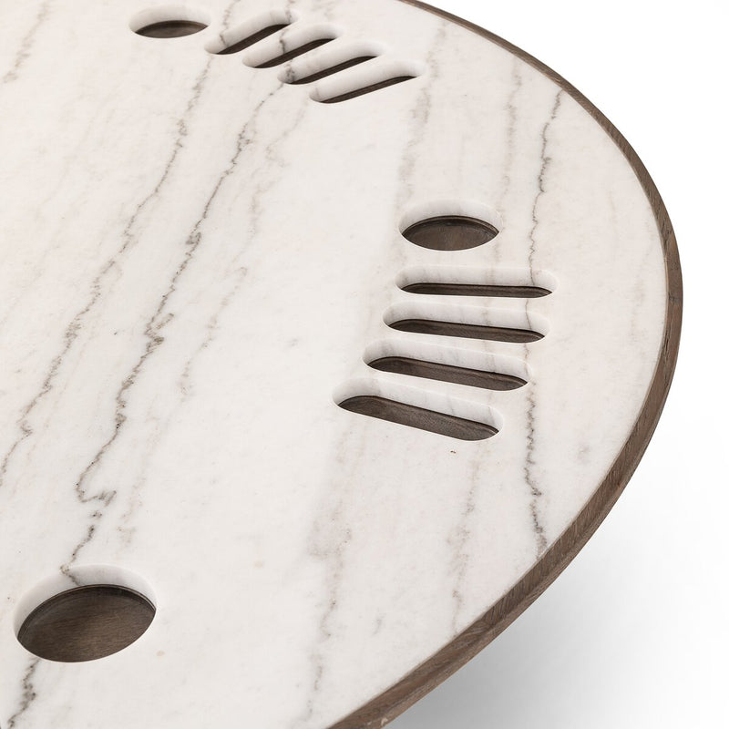 Skye Poker Table - White Marble