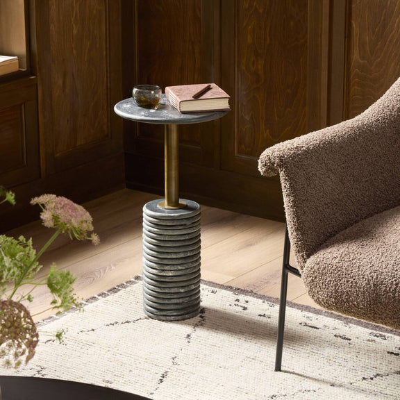 Reeves End Table - Black Marble