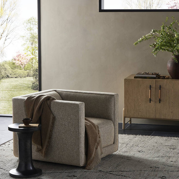 Phillip Swivel Chair - Delta Tweed