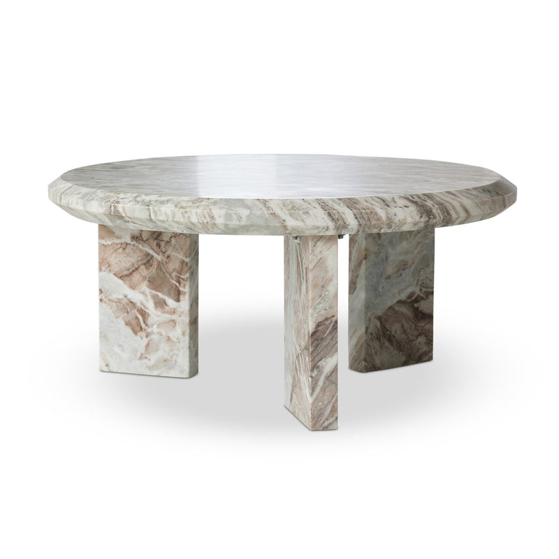 Dakota Nesting Coffee Table - Creamy Taupe Marble Solid