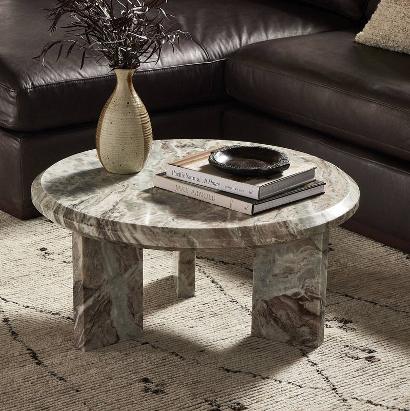 Dakota Nesting Coffee Table - Creamy Taupe Marble Solid