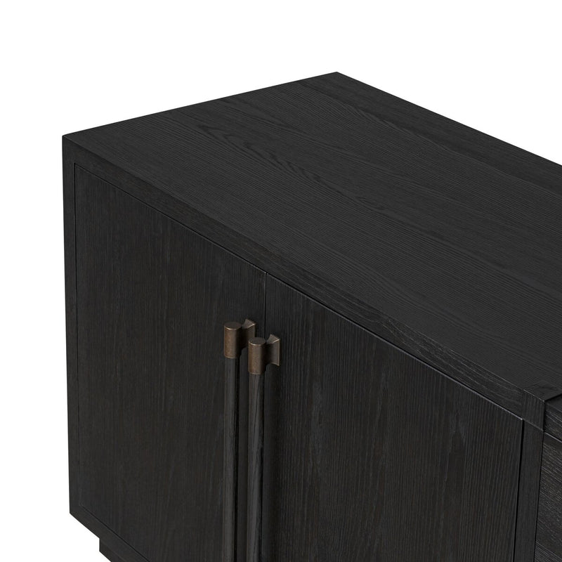 Adolfo Media Console - Modern Black Ash