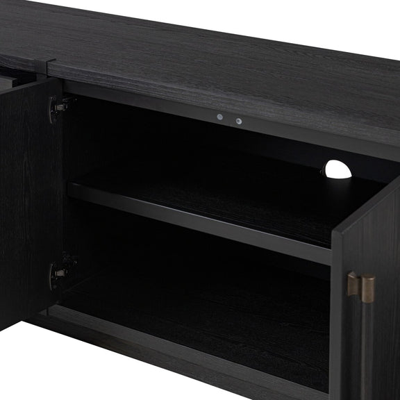 Adolfo Media Console - Modern Black Ash