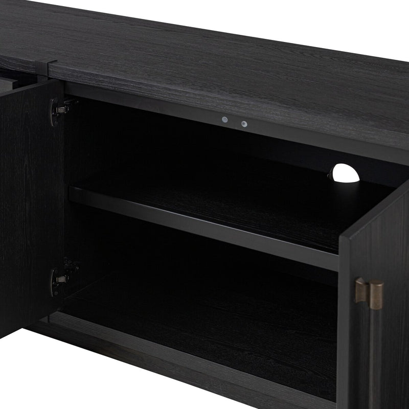 Adolfo Media Console - Modern Black Ash