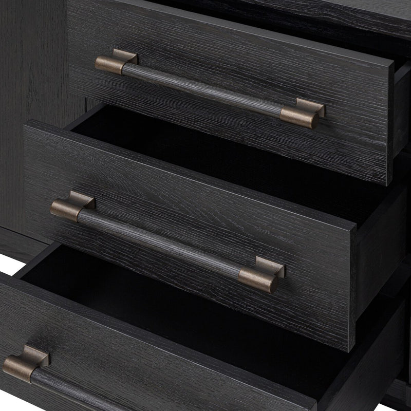 Adolfo Media Console - Modern Black Ash