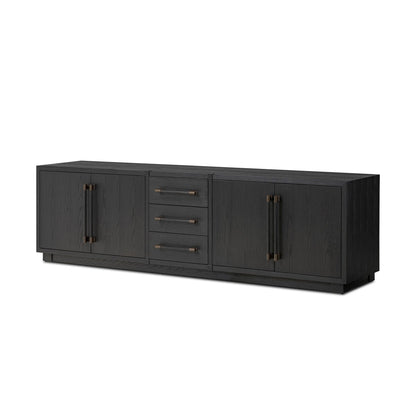 Adolfo Media Console - Modern Black Ash