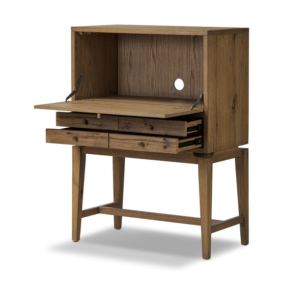 Bergstrom Secretary Desk - Warm Natural Oak Veneer