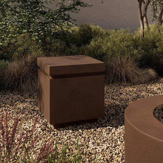 Posen Outdoor Square Propane Enclosure - Clay Concrete