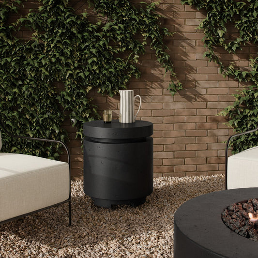 Higgins Outdoor Round Propane Enclosure - Textured Ebony