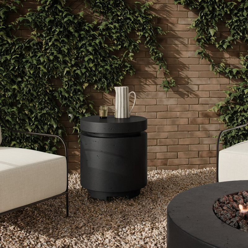 Higgins Outdoor Round Propane Enclosure - Textured Ebony