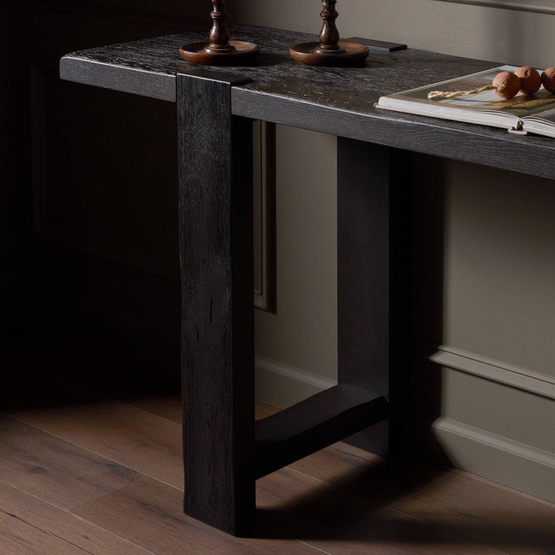 Matei Console Table - Smoked Black