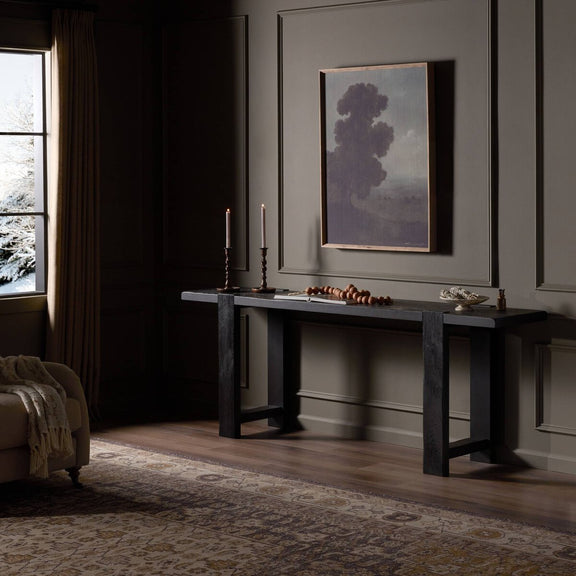 Matei Console Table - Smoked Black